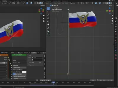 Animated Slovakia Flags 3D model