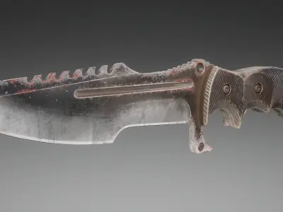 Tactical Combat Knife V2 Low-poly 3D model