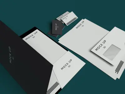 identity mock up 3D model