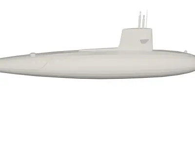 Military Ship submarine Low-poly 3D model