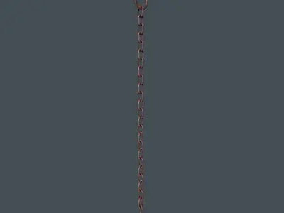 Old Chain with Hook Low-poly 3D model