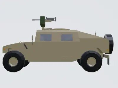 HUMVEE armoured low poly Low-poly 3D model