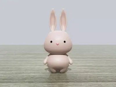 Little cute bunny character  3D model