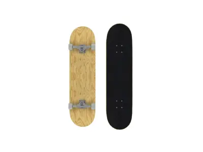 Rigged Skateboard Low-poly 3D model