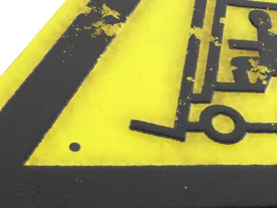 Sign Warning Package Low-poly 3D model