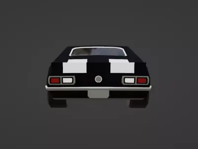 Low Poly Chevrolet Camaro Game Ready Stylized Car Free low-poly 3D model