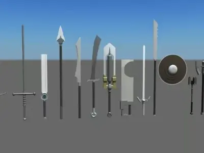 Weapon Collection viking axe Low-poly 3D model