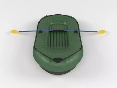 Inflatable fishing boat 3D model by javidan