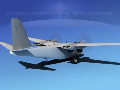 Aero Commander 560 Bare Metal 3D model