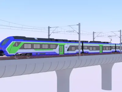 Bridge with Hitachi HTR 412 3D model