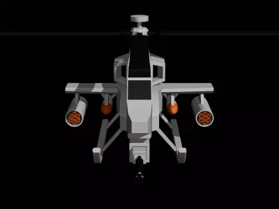Stylized Low Poly Helicopter Attack Game Ready Low-poly 3D model