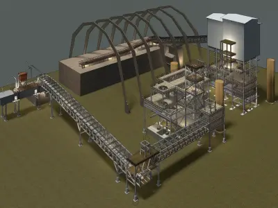 Industrial building 23zz24 3D model