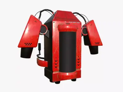 Jetpack G04 Red Black - SciFi Character Design Low-poly 3D model
