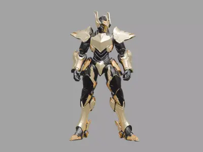 Golden Black Sci Fi Mech 3D model