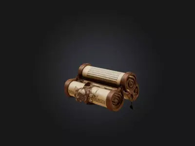 Ancient Scroll Case Model Low-poly 3D model