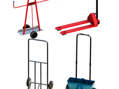 Hand truck Low-poly 3D model shop
