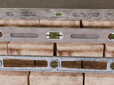 Spirit Level - 3 Set Low-poly 3D model