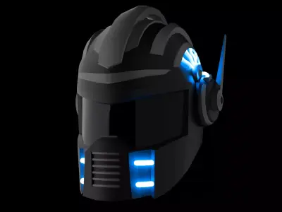 Low Poly Sci Fi Cyberpunk Helmet 3D Model Low-poly 3D model