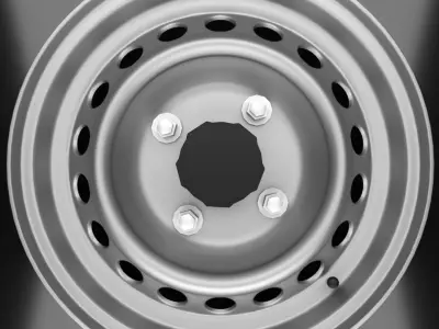 Steel Rims With Extras 3d model Low-poly 3D model