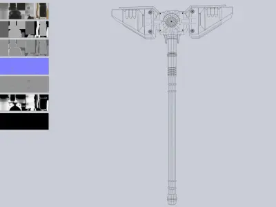 Scifi hammer Low-poly 3D model order
