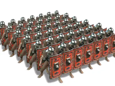 Low poly Legion unit dies with animation  Low-poly 3D model