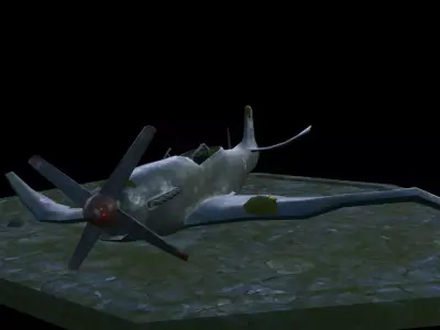 P51 Mustang Damage Low-poly 3D model