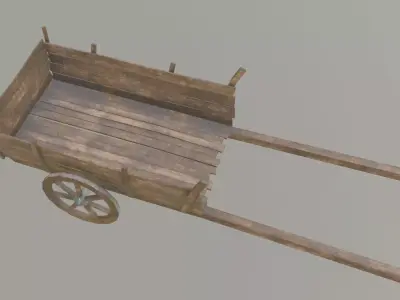 medieval cart with pbr textures Low-poly 3D model