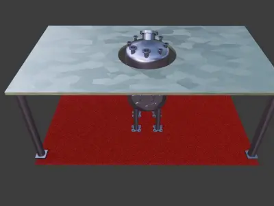 Cylindrical Vessel with Support structure Low-poly 3D model