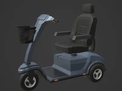 Generic Mobility Scooter -- Three Wheeler -- Wheelchair Low-poly 3D model