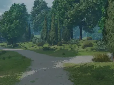 Ancient Ruins In A Lush Landscape 3D model