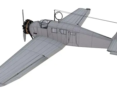 Junkers W 34 Low-poly 3D model purchase