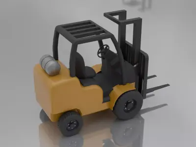 Forklift Low Poly  Low-poly 3D model