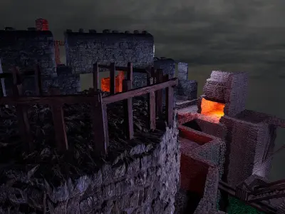 Ancient Fantasy Temple Ruins 4K Free 3D model