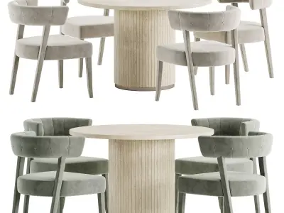 chelsea table customizable chair 3D model