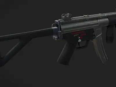 MP5K-PDW Low-poly 3D model