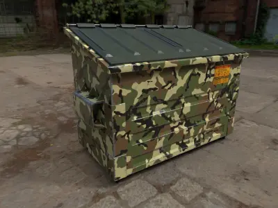 PBR Dumpster trash can Low-poly 3D model
