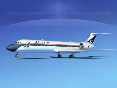 Boeing 717-200 Jetliners Collection 3D model