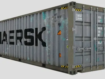 Cargo Shipping Container 3D model 02 Low-poly 3D model