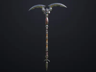  Battle Axe 05 All PBR Unity UE Textures Included Low-poly 3D model