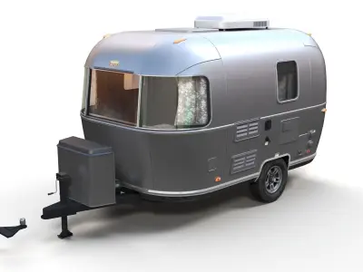 Small camper trailer Low-poly 3D model