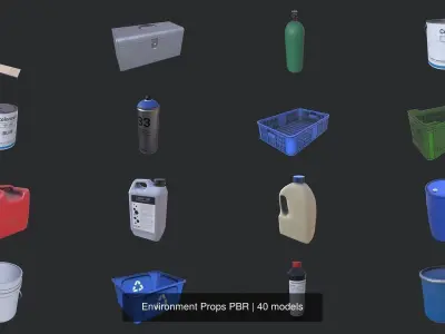 Environment Props PBR 3D Model Pack