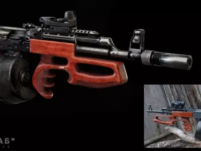 Bullpup AK Krab Low-poly 3D model