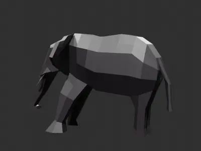 Elephant low poly Low-poly 3D model