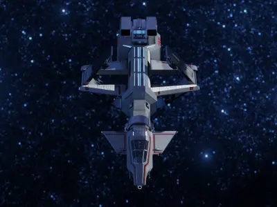 Protector SF-90 spaceship Low-poly 3D model
