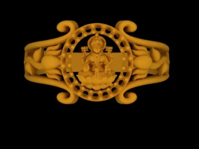 Lakshmi Devi Ring 3D print model