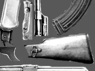 AK-47 low-poly ak - rifle Free low-poly 3D model
