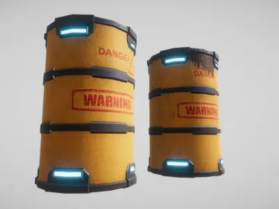 Sci-Fi Barrel Free low-poly 3D model