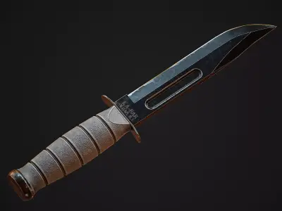 Combat Kabar Knife Low Poly  Low-poly 3D model
