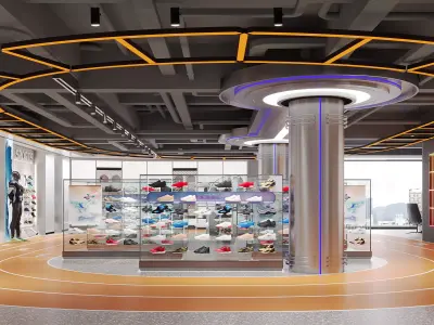 Shoe store interior 3D model shop