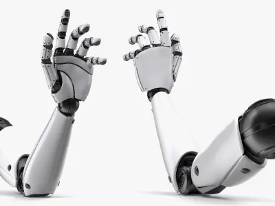 Cyborg Hand Touch Gesture 3D model